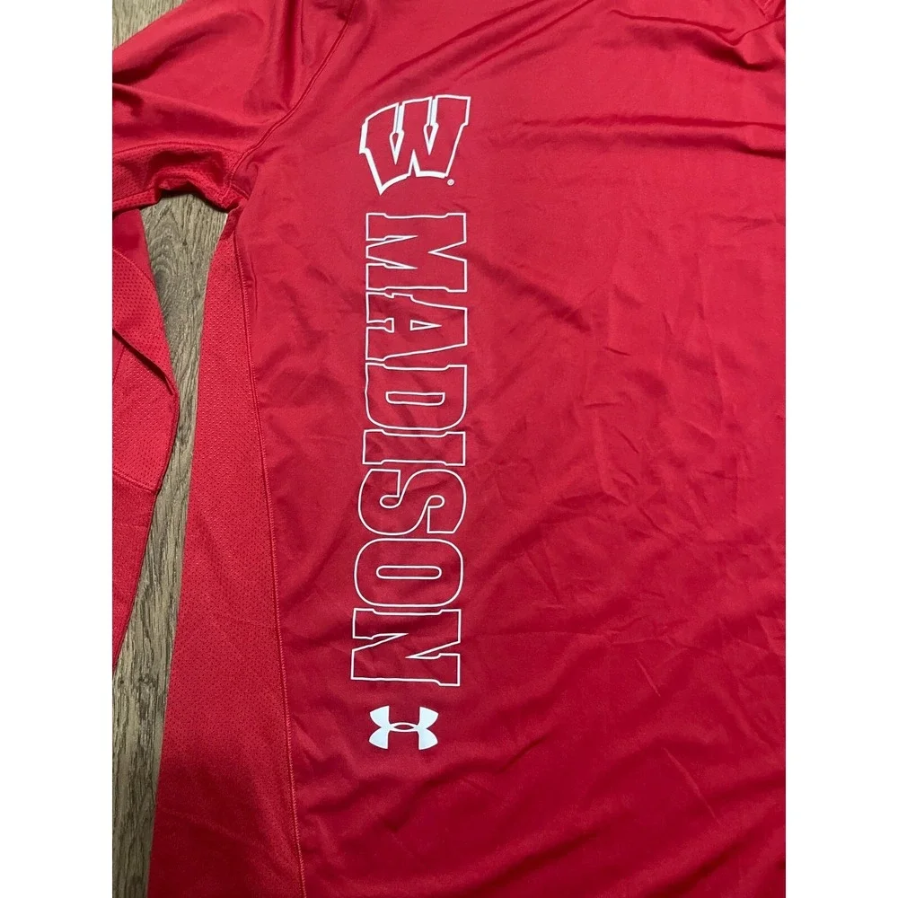 Under armour Shirt, Men's Size Medium, Red, Long Sleeve, MADISON WISCONSIN